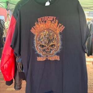 Vintage Y2K Harley Davidson Flames T Shirt Size:XL